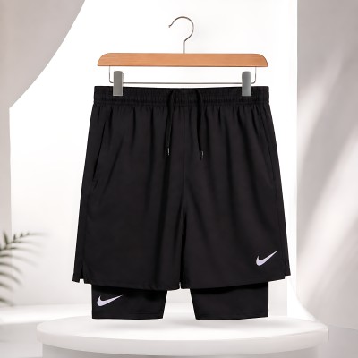 Men’s 2-in-1 Sports Shorts(black)