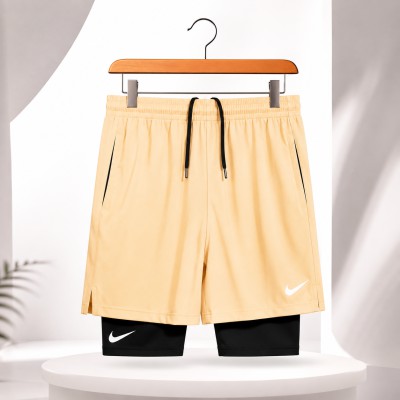 Men’s 2-in-1 Sports Shorts pant(crem)