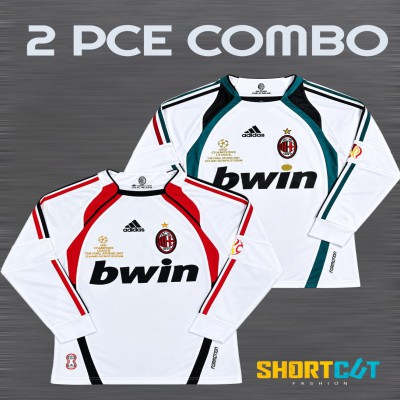 2 Pce Combo Premium AC Milan Full Sleeve Football Jersey