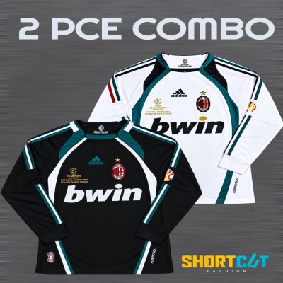 2 Pce Combo Premium AC Milan Full Sleeve Football Jersey