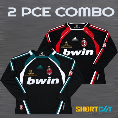 2 Pce Combo Premium AC Milan Full Sleeve Football Jersey