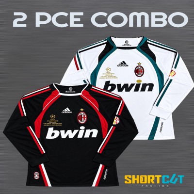 2 Pce Combo Premium AC Milan Full Sleeve Football Jersey