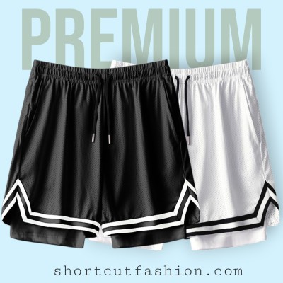 2 pcs 2in1 Sports Mesh Shorts