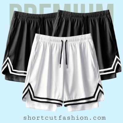 3 Pcs 2in1 Sports Mesh Shorts