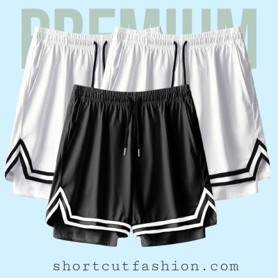 3 Pcs 2in1 Sports Mesh Shorts